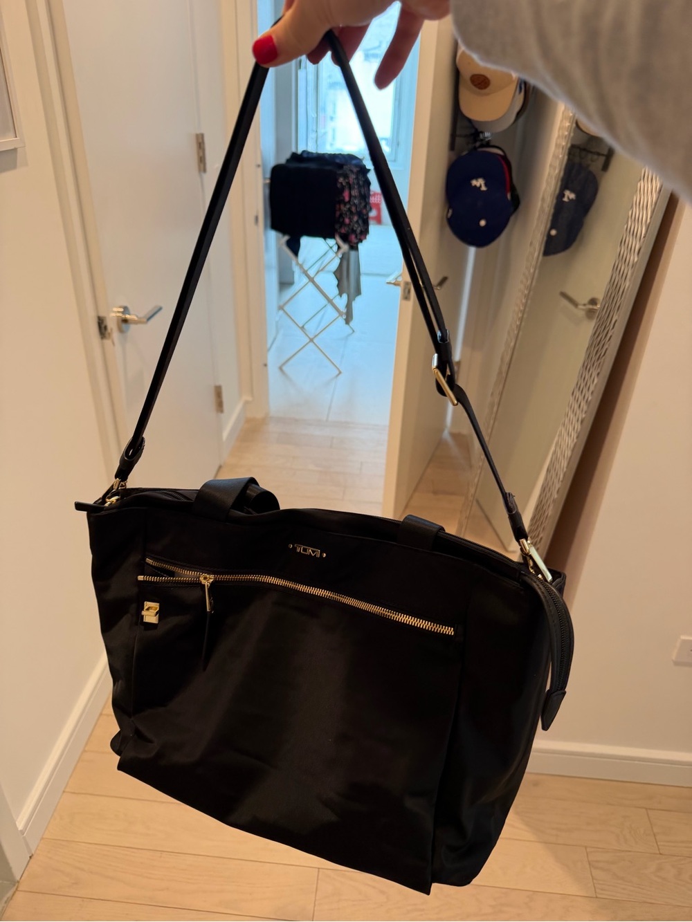 Tumi Black Nylon Catarina Medium Tote with Gold Hardware - Picture 5 of 7